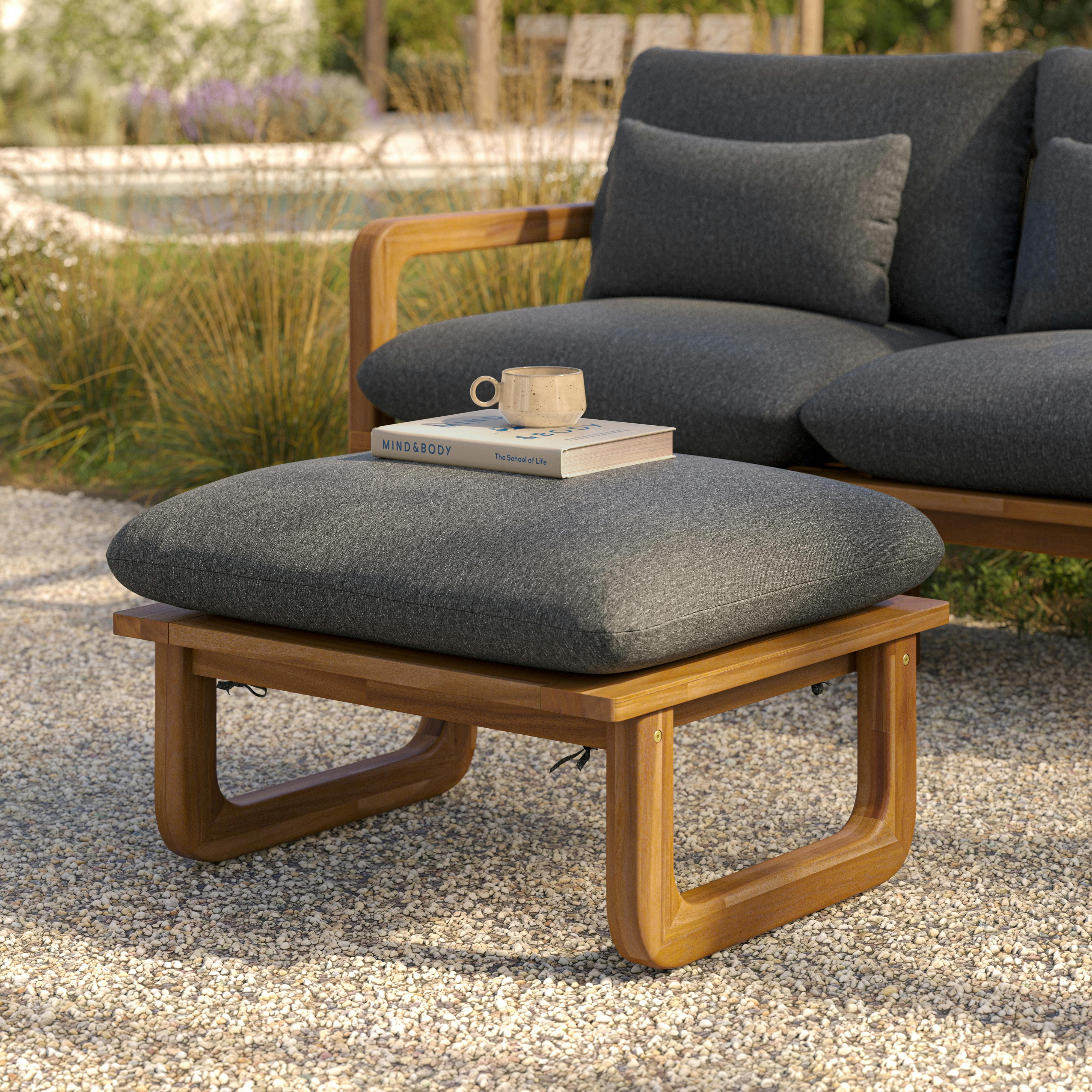 Laholm 29" Outdoor Ottoman - Dravite Black