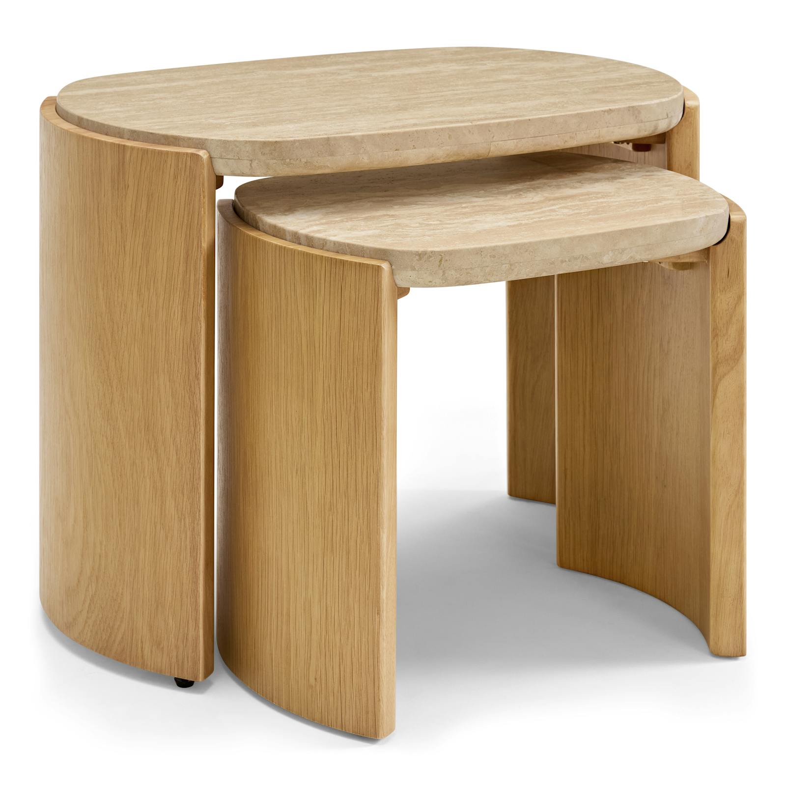 Isla 25" Travertine Nesting Side Tables