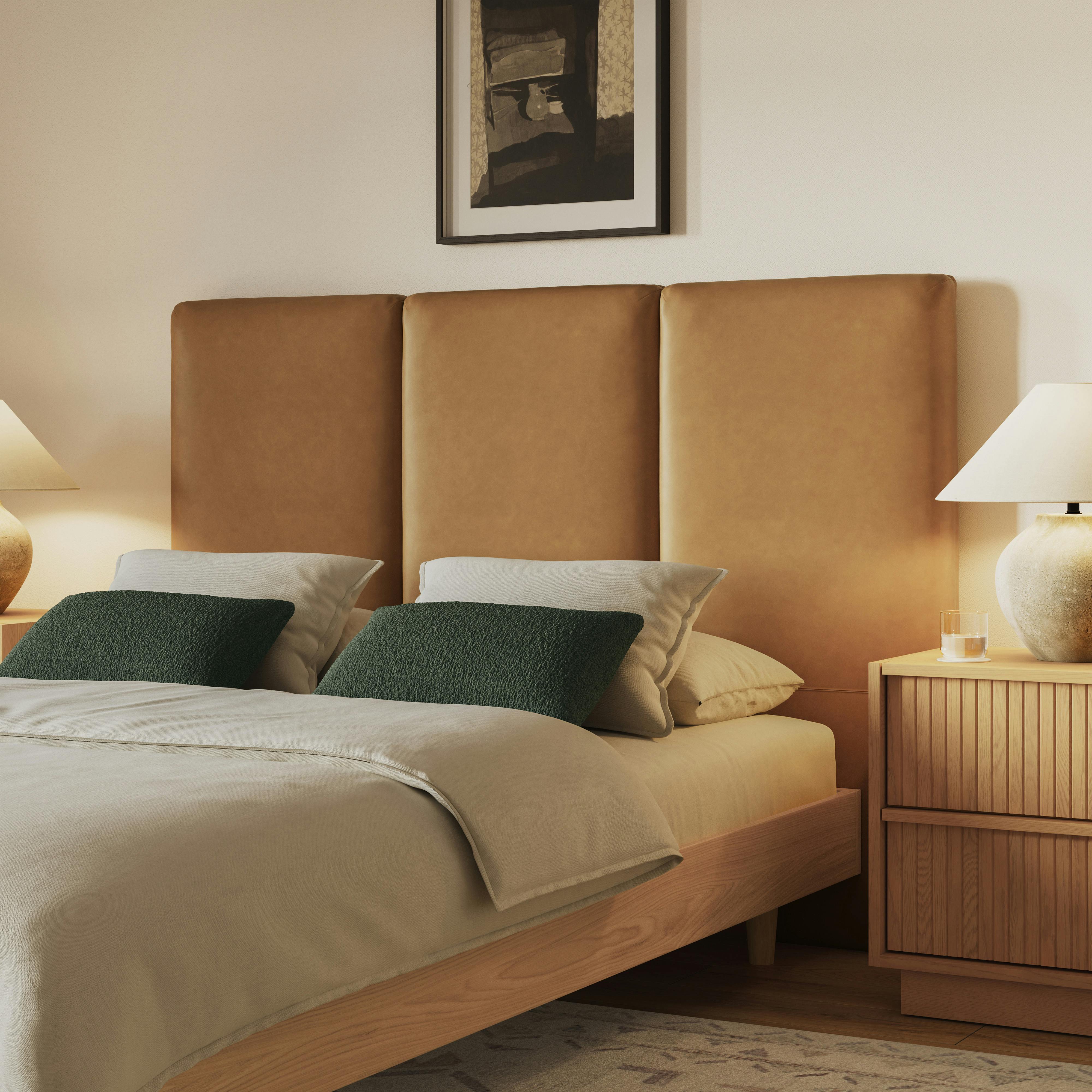 Noel Queen Leather Headboard - Charme Tan