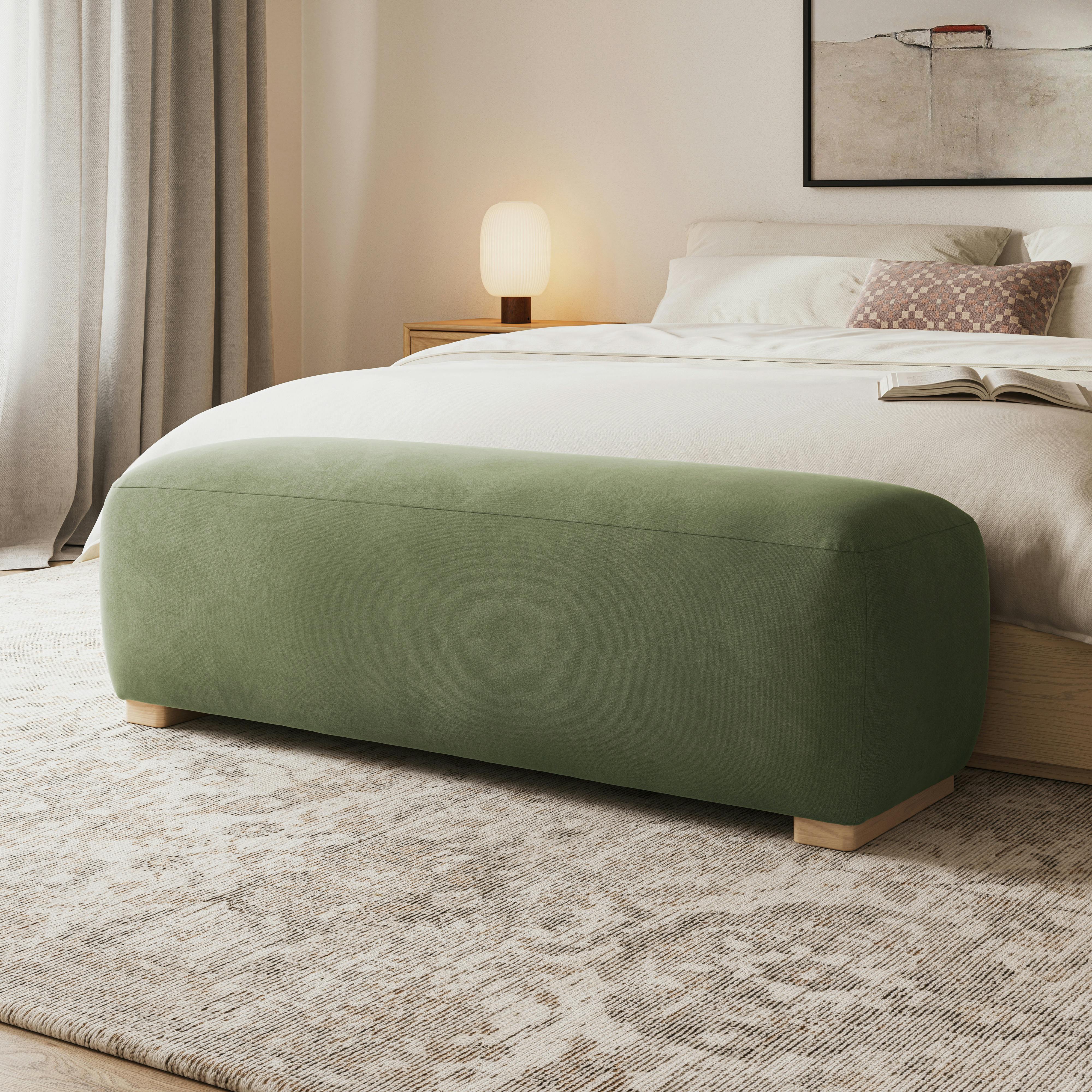 Alaiah 58" Velvet Bench - Plush Pacific Sage