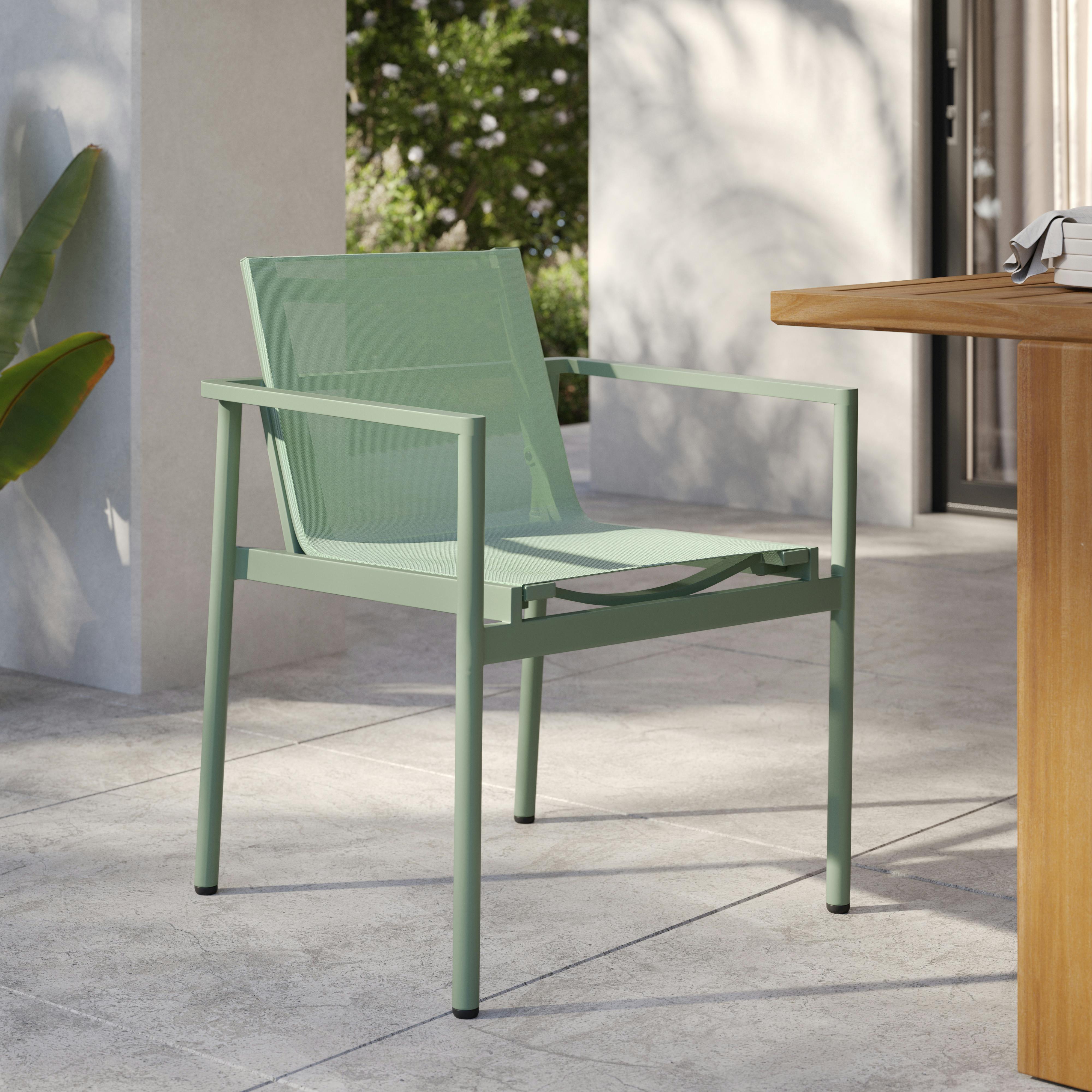 Tola Outdoor Stackable Textilene Dining Armchair - Khaki Green