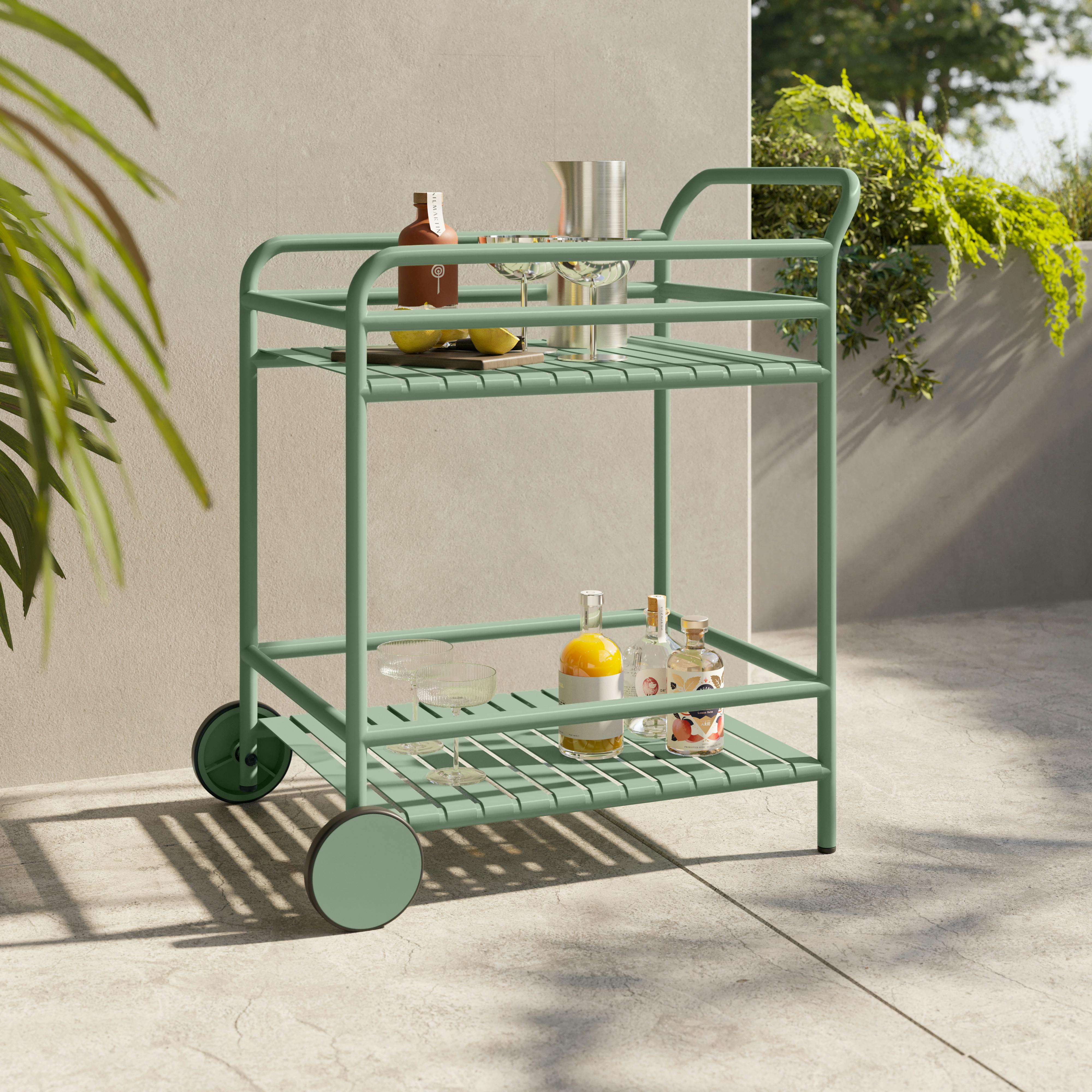 Sarek Outdoor Bar Cart - Khaki Green
