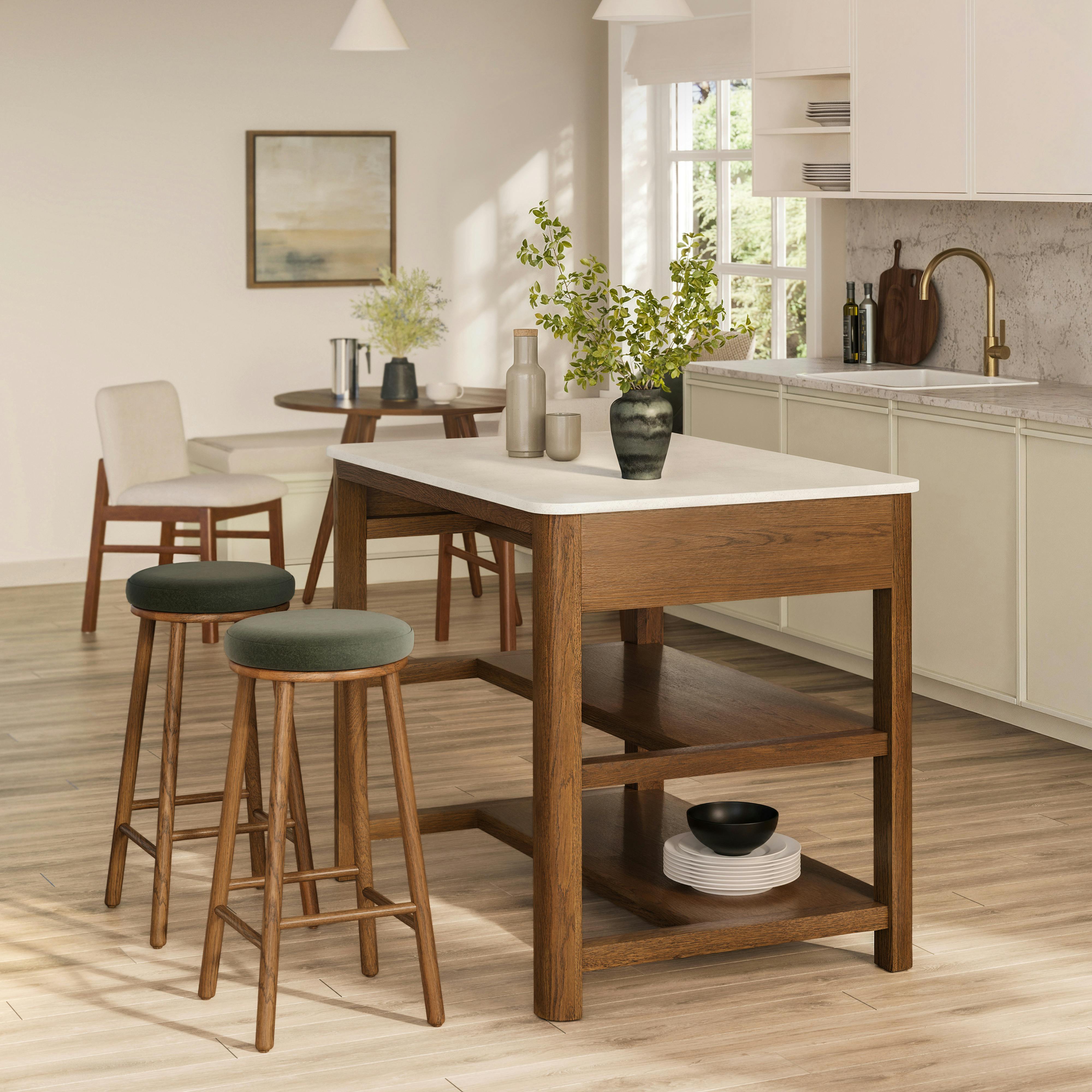 Holme 44" Kitchen Island - Smoked Oak