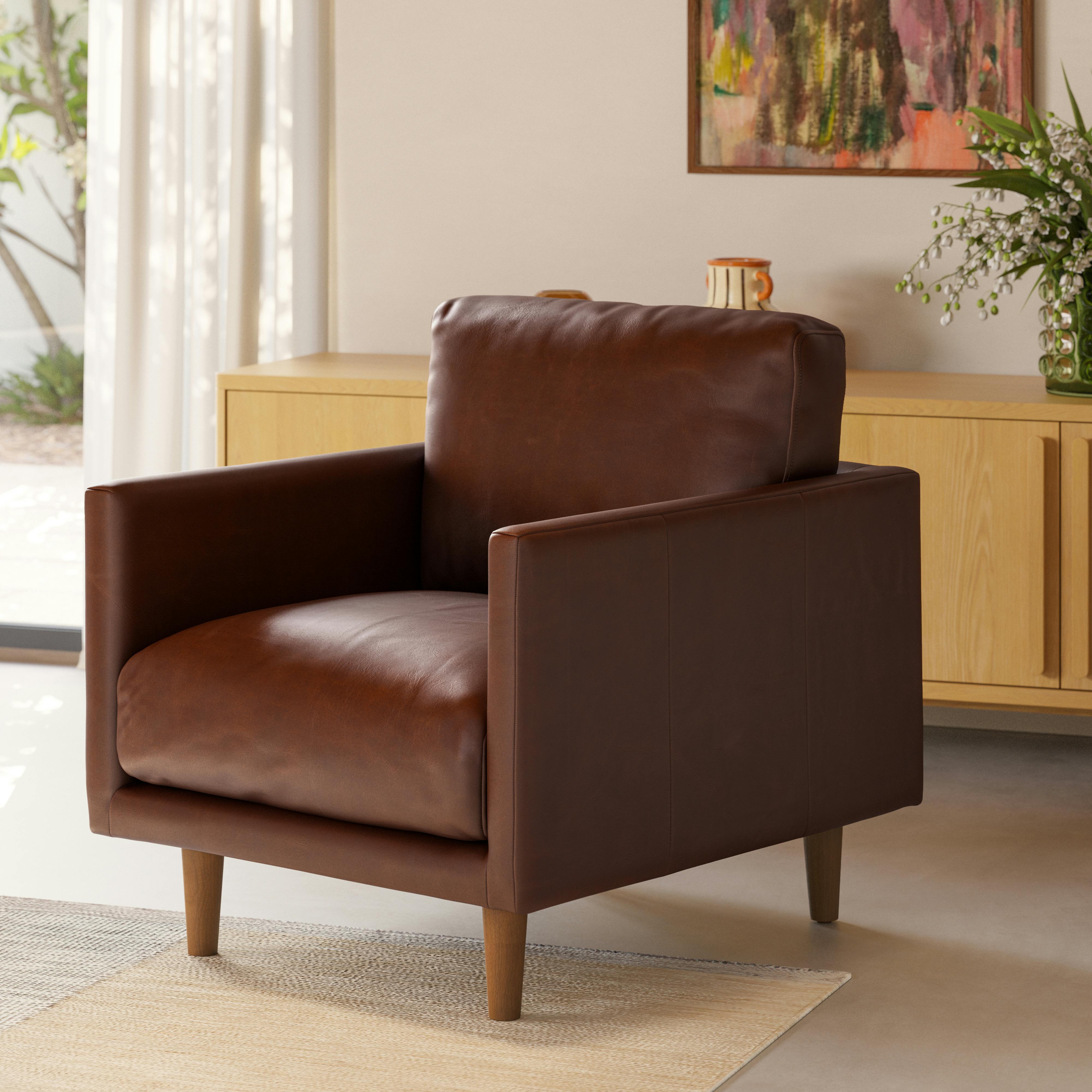 Nirvana 30" Leather Lounge Chair - Indiana Brown