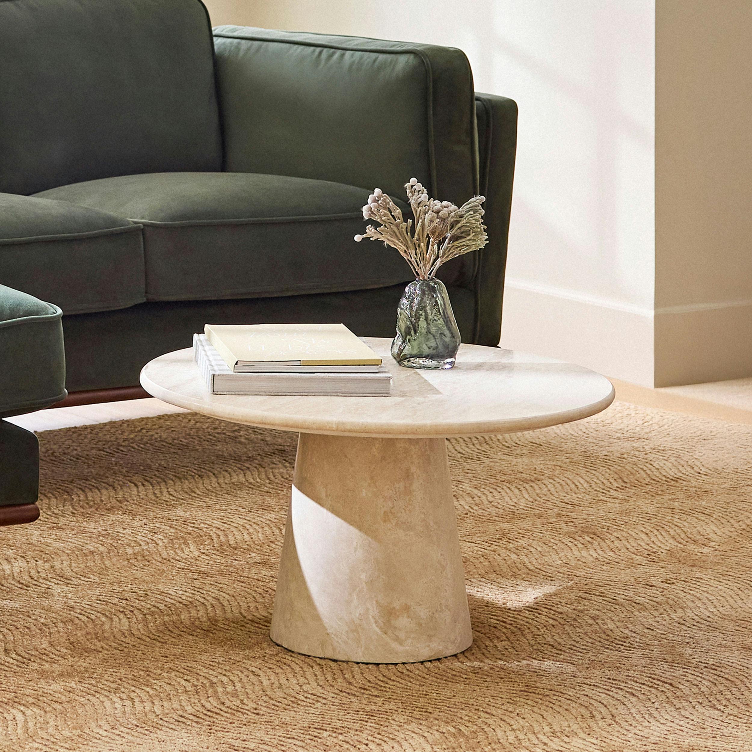 Noemi 27.5" Travertine Coffee Table