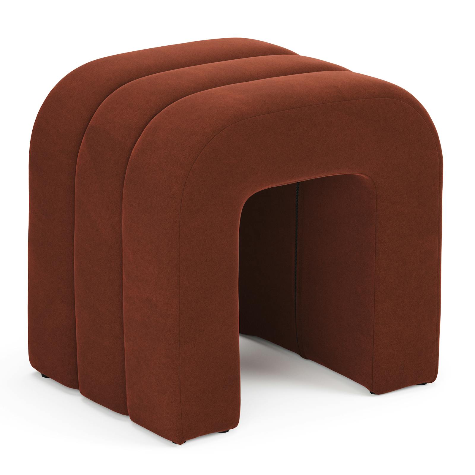 Luppi 20" Velvet Ottoman - Hale Rust