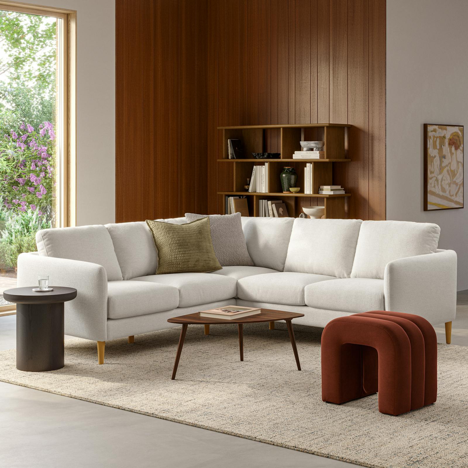 Luppi 20" Velvet Ottoman - Hale Rust