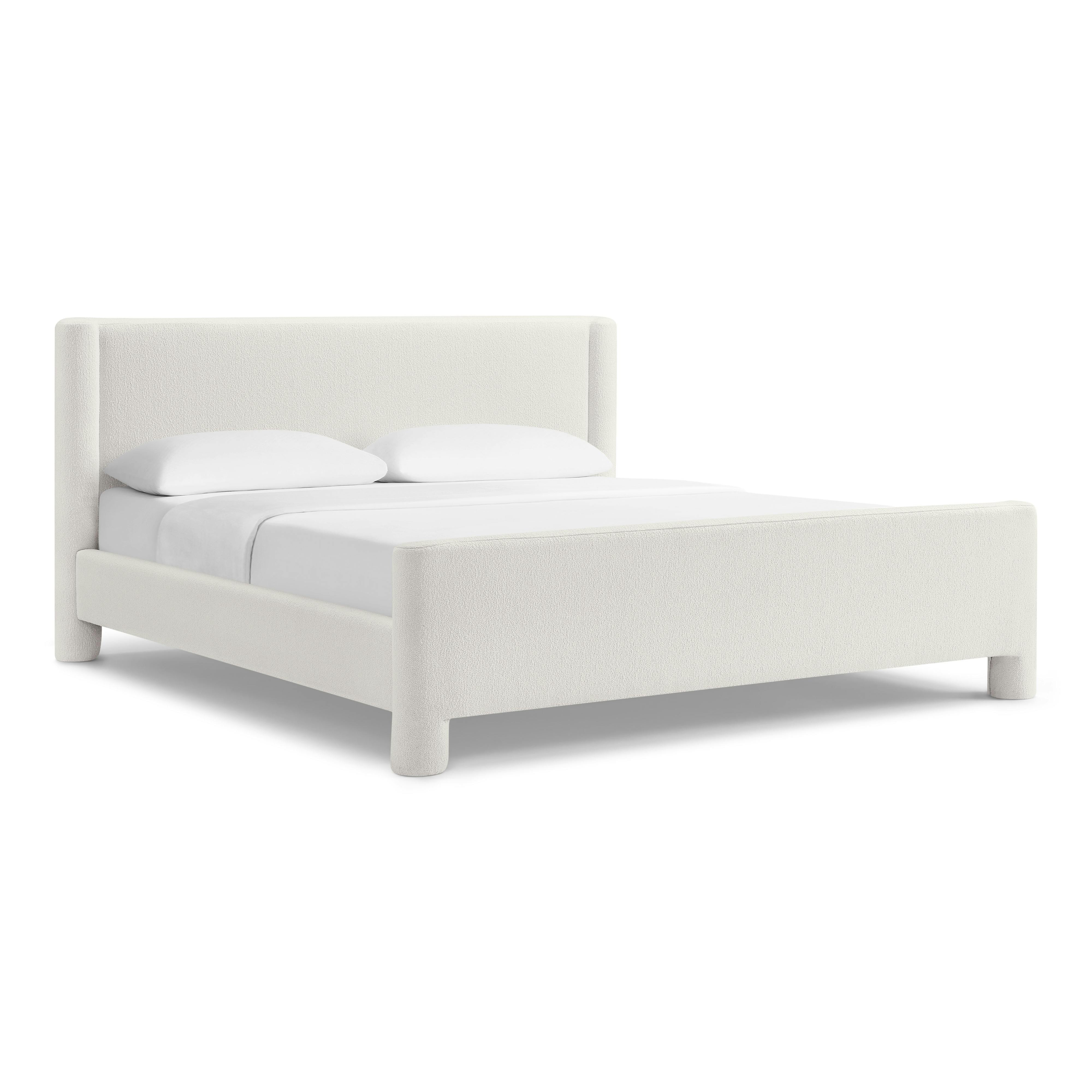 Oleni King Upholstered Bed - Ivory Wool Bouclé