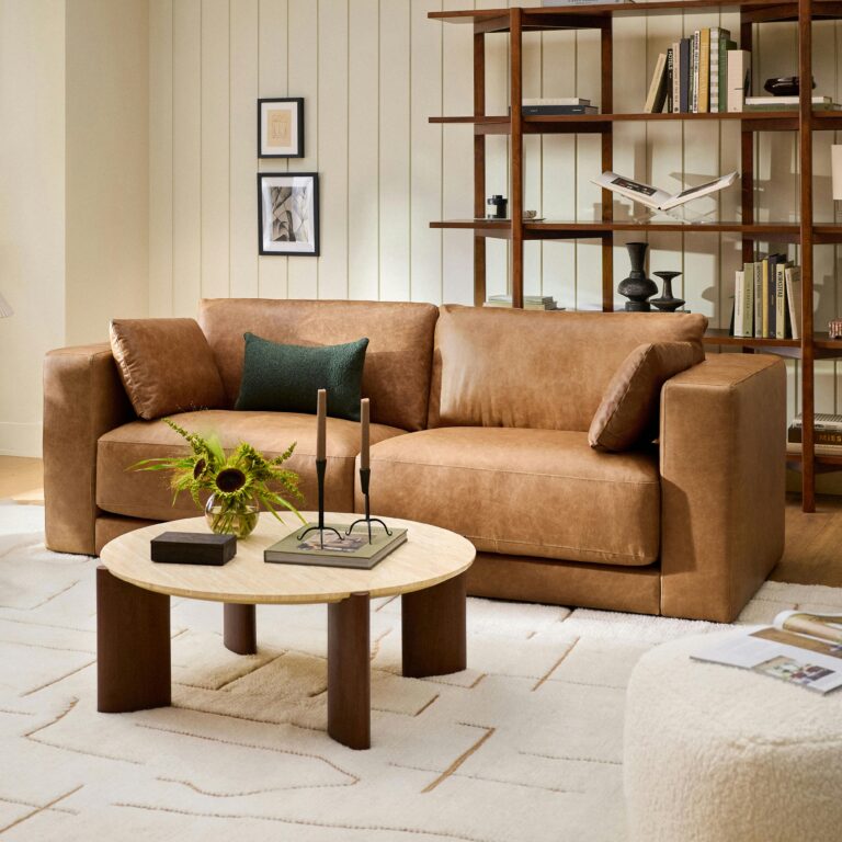 Whitmore 91" Leather Sofa - Salerno Tan