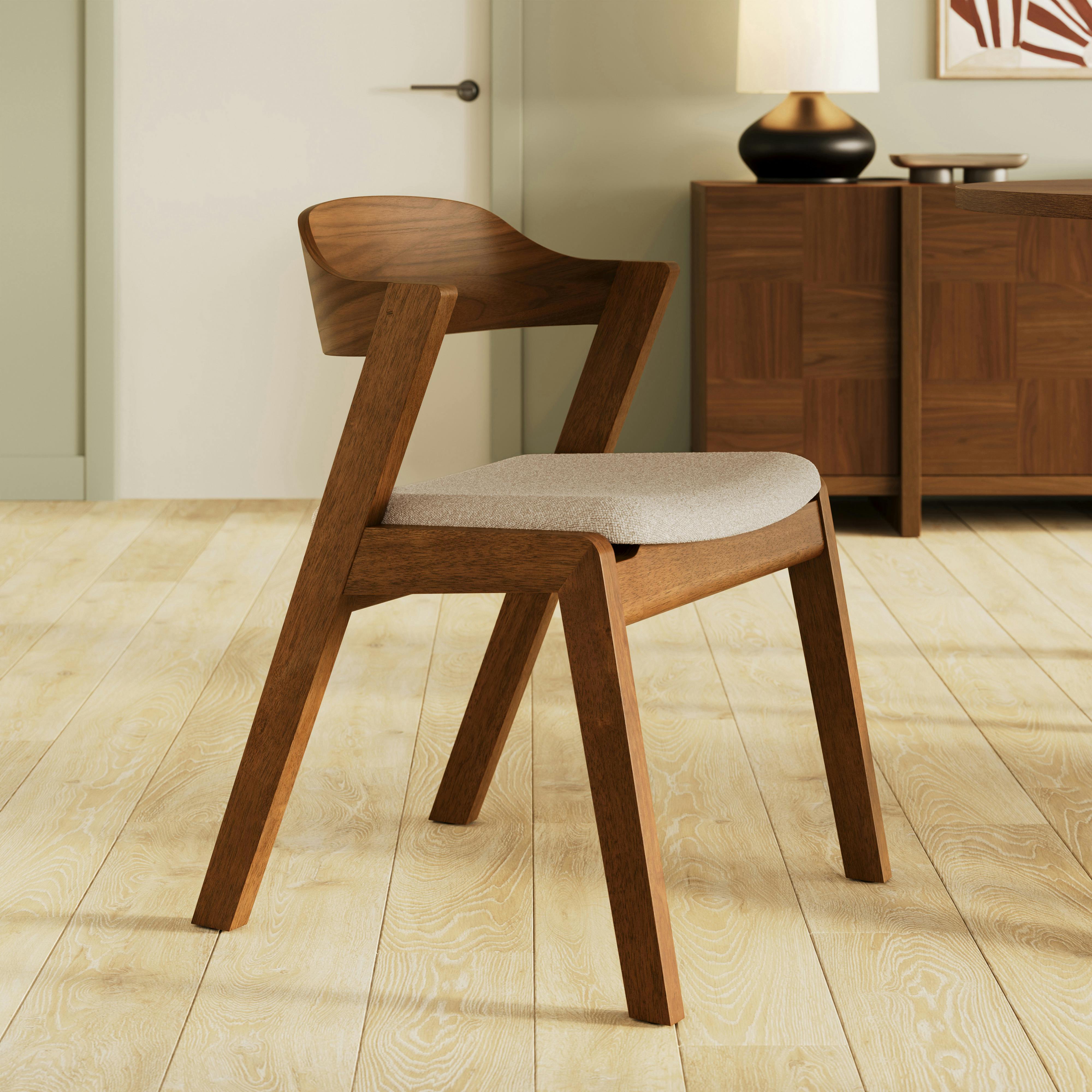 Meja Dining Chair - Walnut and Ratine Buff