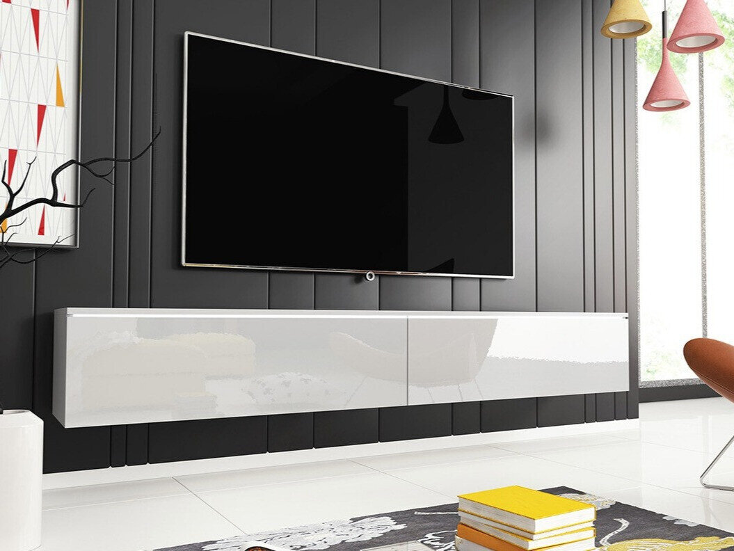 TV stand Scientia I (White + Glossy white)