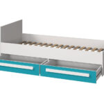 Bed Merevari 102 (White + Glossy white + Grey)