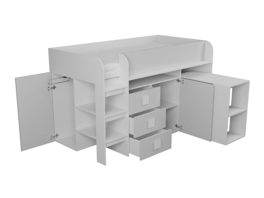 Bed Hartford 190 (White + Glossy pink + Glossy white)