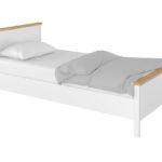 Bed Romelbo 148 (White + Oak)