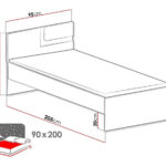 Bed Aviseve 103 (Anthracite + White)