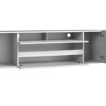 TV stand Ager (White + Glossy white)