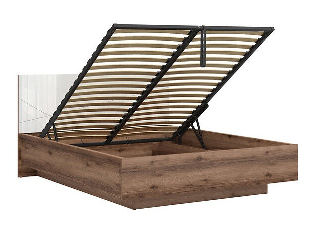 Bed Fivale 122 (Dark Delano oak + Glossy white)
