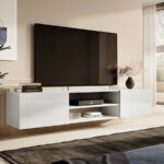 TV stand Imago II (White + Glossy white)