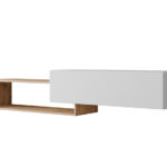 TV stand Pinos (White + Wotan Oak)