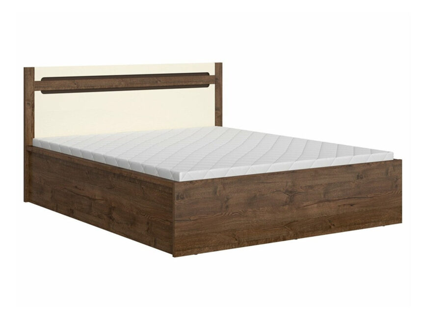 Bed Ophevaru 116 (Glossy cream + April oak)