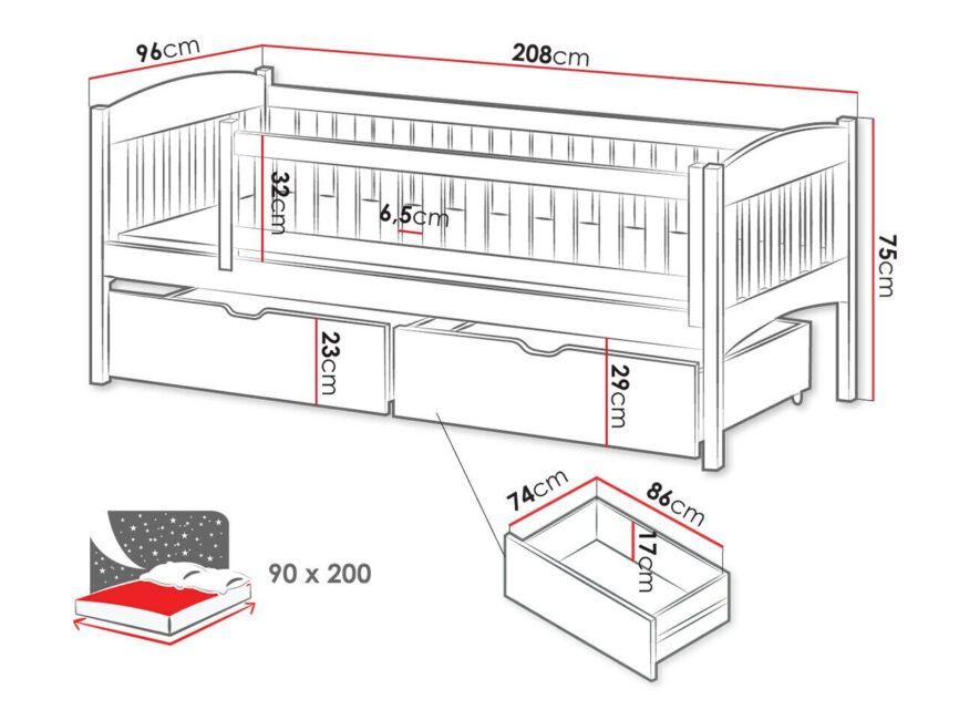 Bed Vista 112 (Grey)