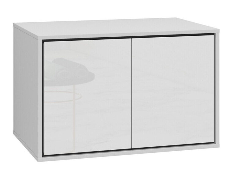 Wall-mounted bathroom cabinet for washbasin Tecavu 103 (Glossy white + White)