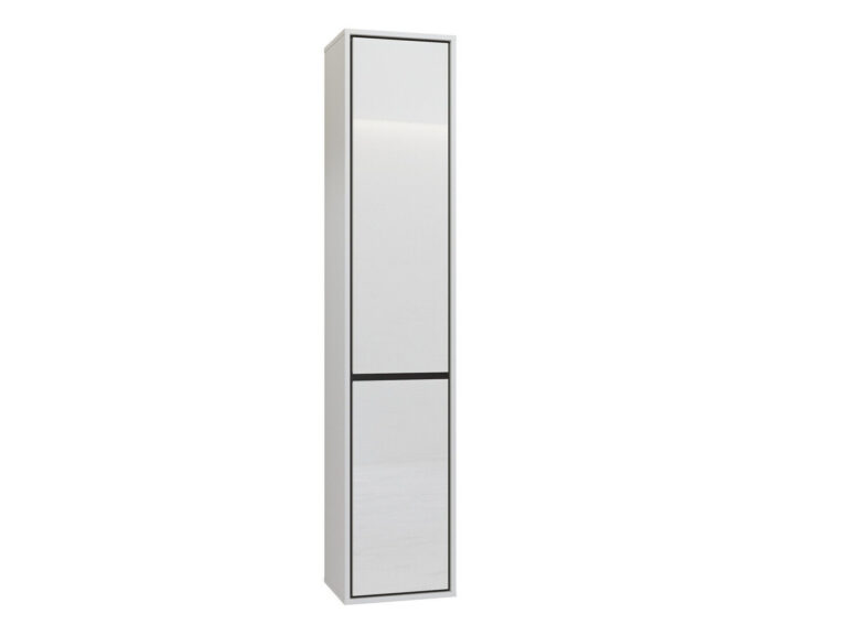 Wall-mounted bathroom cabinet Tecavu 101 (Glossy white + White)