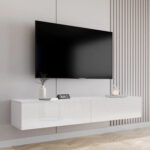 TV stand Vilrin I (White + Glossy white)