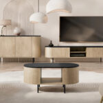 Coffee table Comfivo Livtena (Black marble + Black)