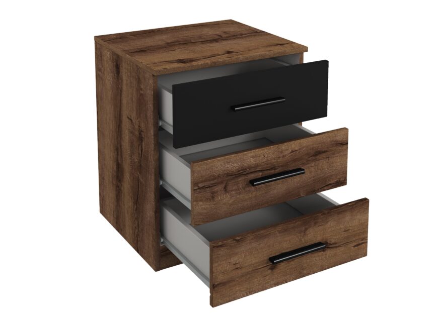 Bedside table Melvele 100 (Monastery oak + Black)
