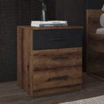 Bedside table Melvele 100 (Monastery oak + Black)