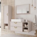 Wall-mounted bathroom cabinet Sodalis (Cashmere)