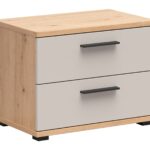 Bedside table Livcali 100 (Artisan oak + Cashmere)