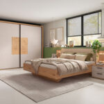 Bedside table Livcali 100 (Artisan oak + Cashmere)