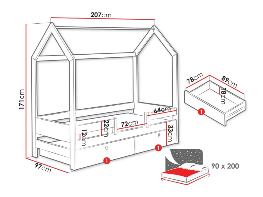 Bed Henderson 171 (Pine)