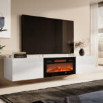 TV stand Imago I (White + Glossy white)
