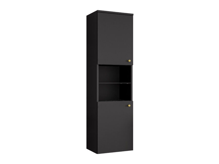 Wall-mounted bathroom cabinet Salus (White + White marble)