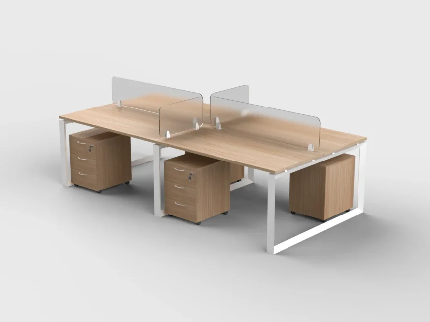 Modena Cluster of 4 Face-to-Face Workstations