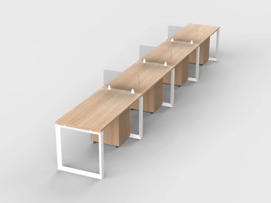 Modena Cluster of 4 Single Line Workstations