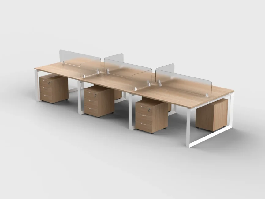 Modena Cluster of 6 Face-to-Face Workstations