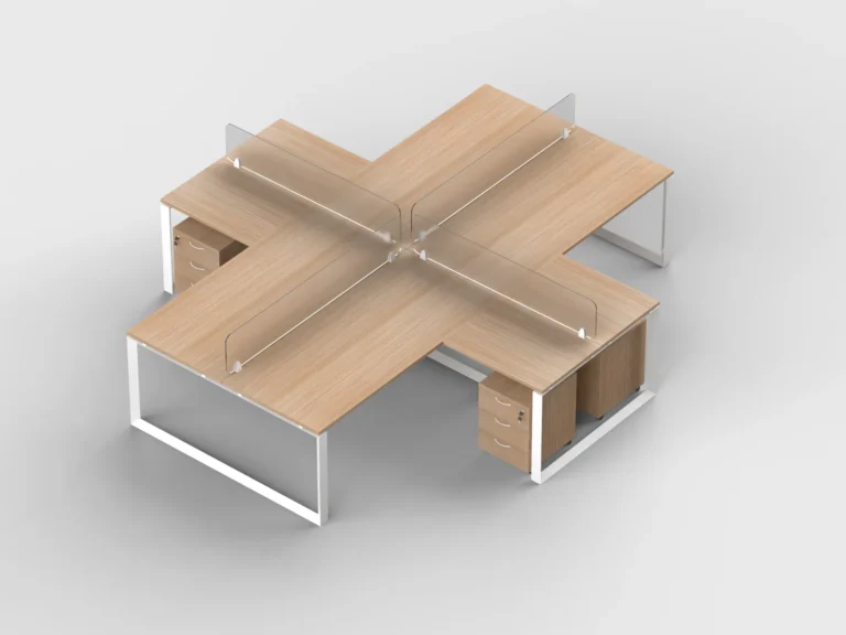 Modena Cluster of 4 L-Shape Workstations