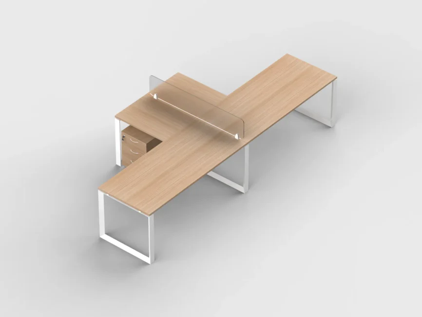 Modena Cluster of 2 L-Shape Workstations