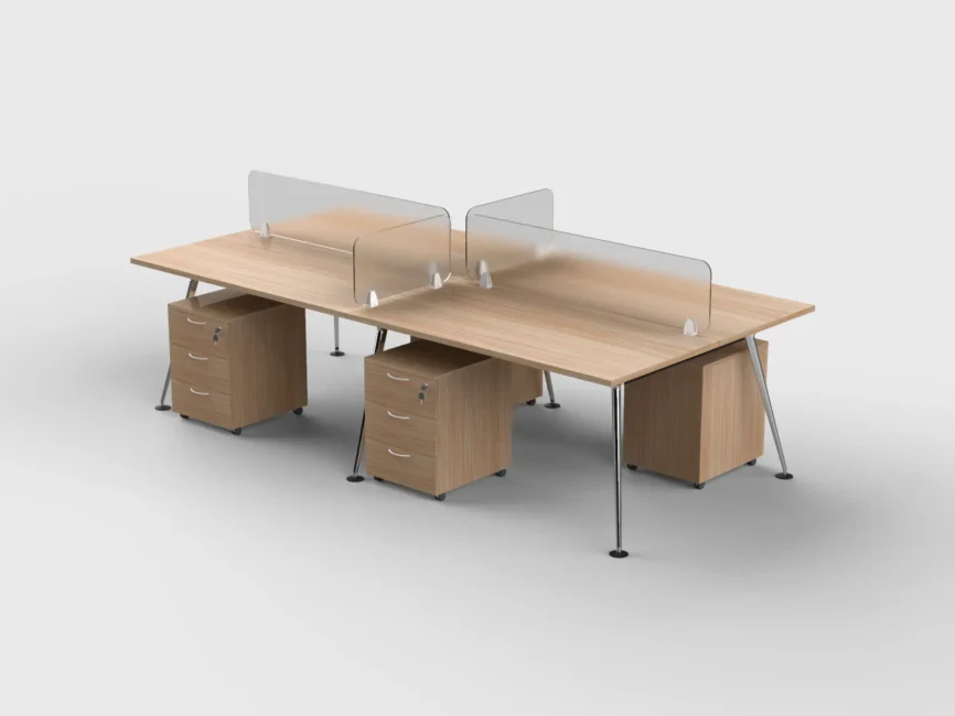 Napoli Cluster of 4 Face-to-Face Workstations