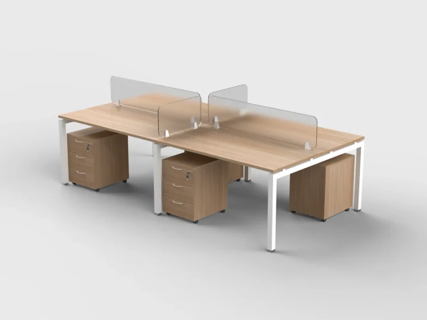 Parma Cluster of 4 Face-to-Face Workstations