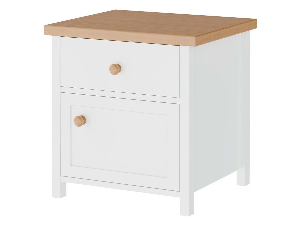 Bedside Table Romelbo 138 White + Oak image 1