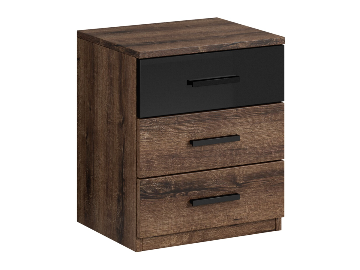 Bedside Table Levruvu 107 Monastery Oak Black image 1