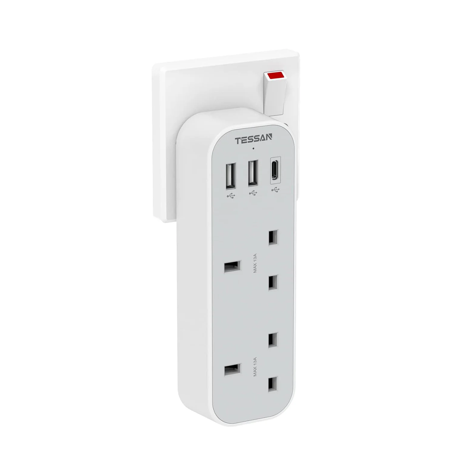 TESSAN Multi Plug Extension With 3 USB Slots - product image 01