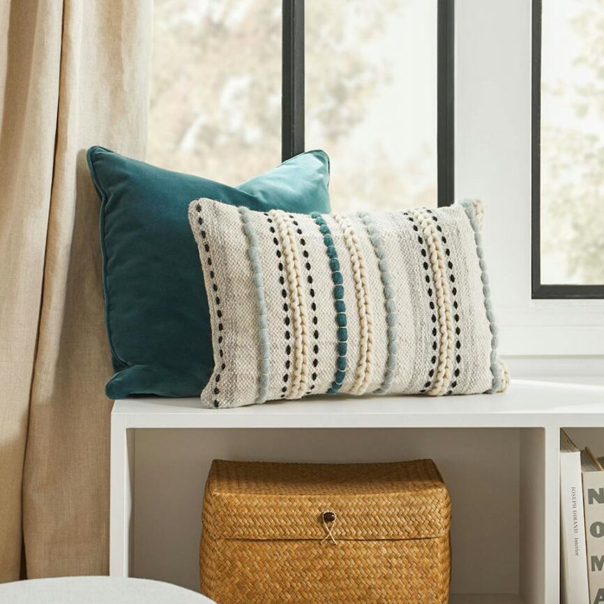 Stitch Pillow - Aqua photo 1