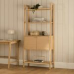 Krossa 31.5" Shelving Unit with Storage - White Oak