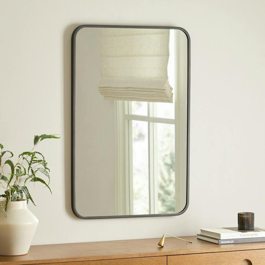 Mansfield Rectangular Wall Mirror - Black photo 1
